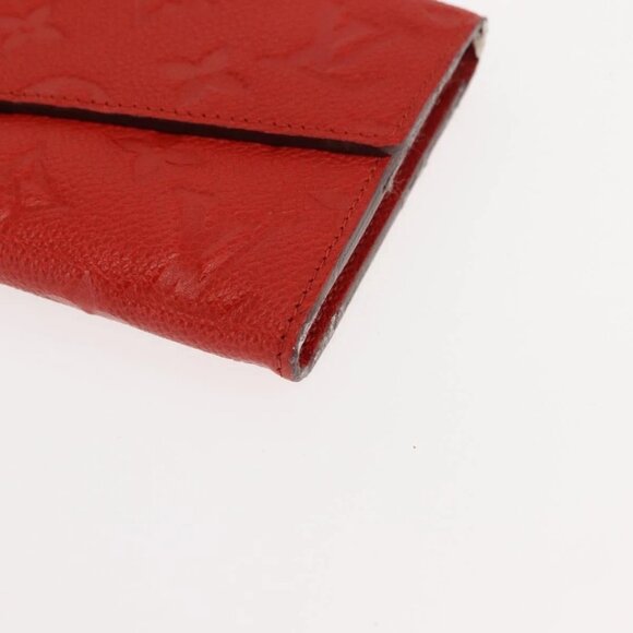 LOUIS VUITTON Monogram Empreinte Portefeuille Curieuse Red M60300 Auth bs29504 - Picture 3 of 16